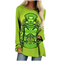 Ženska moda DAN St. Patricki ispisani labavi vrhovi dugih rukava T-majica Crewneck bluza hot6sl868210