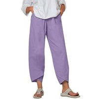 Tople gamaše za žene Ženski džep za ispis Sportski trčanje joga Atletičke pamučne i posteljine hlače