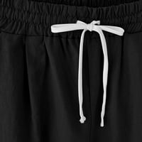 JJayotai Ženske hlače za čišćenje ženskih ljeta ispisanih ležernih kafere labavih džepova plus veličine