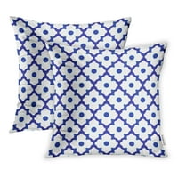 Šareni porculan indigo plavi i bijeli jednostavni keramički uzorak jastučni jastučni jastučni poklopac set od 2