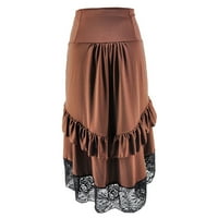 Žene visokog struka rubnjaka za suknje u obliku midi rucked asimetrični hem vintage gotički punk pluk plull veličine suknja
