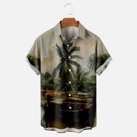 Muška košulja za kuglanje Ležerne prilike ljetna havajska majica s kratkim rukavima na plaži majice Vintage 1950S Rockabilly Camp majica zelena 4xl
