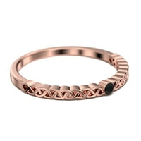 0,05CT Black Diamond Moissanite Twist Vjenčani prsten 18K ružičasto zlato preko srebra