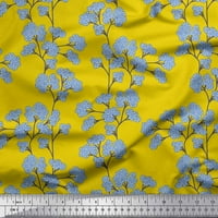Soimoi pamučni dres tkanina žuta plava cvjetna cvjetna tkanina od dvorišta široko