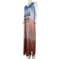 Yuwull ženska ležerna haljina s džepovima ljetne kravata Dye sunce za žene V izrez bez rukava bez rukava