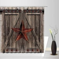 Barn tuš za tuš Antique Texas Star Primitivna seoska kuća Drvena ploča Zapadna država Seoska kuća Garažna