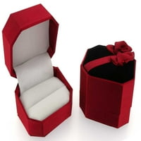 Britanska napravljena 10k Rose Gold Sapphire & Cubic cirkonijski prsten Ženski rubni prsten - Veličina opcije - Veličina 11,75