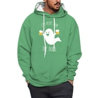 Clearance YoHome Fashion Ispiši labavi mens i ženski džemper s dugim rukavima zeleni XL