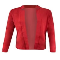 Luxplum ženske jakne s dugim rukavima Blazers Solid Color Cardigan Jakna Obični kaput za kaput crveni