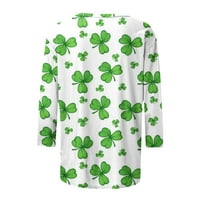 Idoravanske majice s dugim rukavima za žene čišćenje Ženska moda St. Patrickov dan tiskani labavi majica