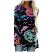 Feterrnal ženski modni casual dugih rukava Halloween Print Okrugli pulover za okrugli vrat Top bluza