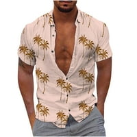 Kukoosong Muške majice kratkih rukava Ležerne prilike ljeta Modni casual tipke Hawaii Ispis Isključivanje