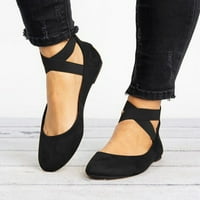 Ženske cipele sandale za dame modne uzročne cipele elastične kaiševe ravne cipele singl crna 7.5