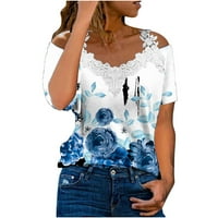 qolati ženski ljetni vrhovi hladna ramena dressy tunic majica casual čipkasti bluze od prapne plus veličina