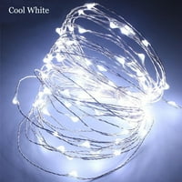 LED lampica 30LED Cell baterija Srebrna bakrena žica mini festivalska žica + bijela