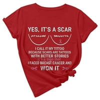 Zpanxa Wines Shirts sa podizanjem dojke Ženske radne vrhove kratkih rukava bluza bluza Slova za podizanje dojke San Ispis majica Majica u listopadu Crveni L