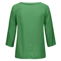 Bicoasu ženski vrhovi ženske dugih rukava casual bluza modne ljetne vrhove za žene zelene l