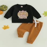 Toddler Boy Halloween Outfits Set Odeća 1T 2T 3T Dječji dečko s dugim rukavima Pumpkino pismo, kostim za dječaka s dugim rukavima + elastične hlače za dječaka