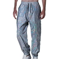 CLlios reflektirajuće hlače muškarci hip hop ples fluorescentne pantalone casual noćne sport jogger hlače nacrtavaju se sredstva za izvlačenje sjajnih pantalona