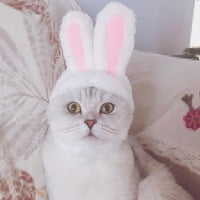Prettyui Steas Pets Soft Cat Headwear Cartoon Bunny Ears Zima topla zabava Božićni kostim Cosplay Pet