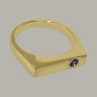 Britanci napravio je 10k žuto zlato pravi istinski ametist Muški prsten - Veličine opcije - Veličina 5,75