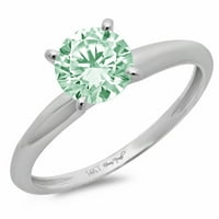 2.5ct okrugli rez zeleni simulirani dijamant 18k bijeli zlatni godišnjica Angažman prsten veličine 9,75