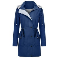 Zimski kaput za žene Čvrsta kišna jakna na otvorenom plus veličine vodootporan sa kapuljačnim kaputom