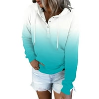 Lroplie Hoodies za žene Modni blok u boji vrhovi dugih rukava casual gumb za crtanje niz pulover Duksera