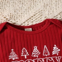 Shuttle Tree Djevojačke djevojke Božićne odjeće Dugi rukav Roma + crtani ispis hlače + traka za glavu Podesite novorođenčad odjeću