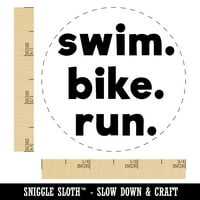 Plivanje bicikla Pokretanje riječi Triathlon samo-inkinga gumena mastila za mastilo - crvena tinta -