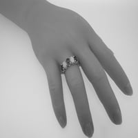 Britanci napravio je 10k bijelo zlato prirodni akvamarinski i opal ženski vječni prsten - Opcije veličine - veličina 10.75