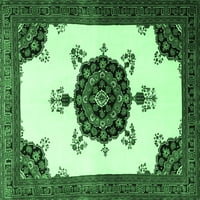 Ahgly Company Zatvoreni kvadrat Medaljon Smaragd zelene tradicionalne prostirke, 7 'kvadrat