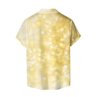 Muška majica Ljeto Kratko tanak fit modna košulja za prozračivanje žuti xl