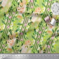 Soimoi Green baršunasti tkaninski list cvjetni tkanini otisci sa dvorištem širom