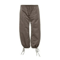 GENUISKIDS Žene Torbesti teretni hlače Čvrsti boju Vintage Casual Elastic Crtesstring Joggers Pantalone
