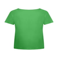 Eleluny Plus Size Ženska majica kratkih rukava V izrez Baggy Casual Tops Bluze Green XL