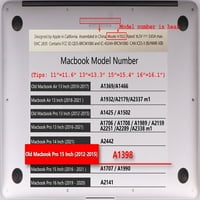Kaishek kompatibilan MacBook Pro 15 Slučaj rela. Model A1398, plastični poklopac školjke tvrdog fuse, plava serija A 0147