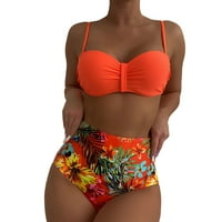 Žene Print bikinis kupaći kostim Push Up Bikini set Dvije plažne kupaći kostim kupaći kostimi i gornji