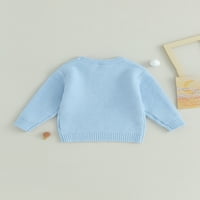 Arvbitana Toddler Baby Boys Girls Casual Plit džemper s dugim rukavima Čvrsti prugasti pulover Dječja