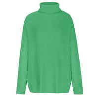 Smanjeni ženski džemper turtleneck pulover Duks od pune boje slobodno vrijeme dugih rukava dugih rukava