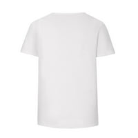 DPHNDF majice s kratkim rukavima za žene Ljeto Ležerne prilike za bluzu za bluzu za posadu Trendy grafički