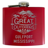 Gulfport Mississippi laserski ugravirani Istražite otvoreni suvenir od nehrđajućeg čelika OZ tikvice crvene boje