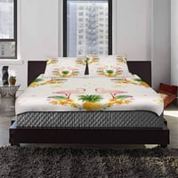Posteljina Geometrijska ananas Flamingo Twin Veličina prekrivača sa jastukom za kućni posteljina ukras