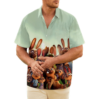 Zootopia Tema Ispis Muška majica Havajske majice, Zootopia Hawaiian Stil Print Majica Top ljetni plažni