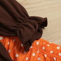WAVSUF setovi za odjeću za djevojčice Udobne pantalone s dugim rukavima narančaste dvije setove veličine