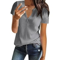 Košulje za žene Grafički vintage Ljetni pleteni kratki rukav Tunik TOP V izrez labave majice Thirts