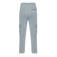 LisingTool pantalone za muškarce muške fitness trkačke pantalone za crtanje labavog struka džepa u boji