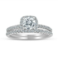 1CT okrugli rez prirodni dijamant 10k bijeli zlatni prsten za žene za žene Pokloni Angažman vjenčanje