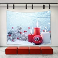 Cadecor božićna tapiserija, ukrasi za božićne drvve Bijele crvene kuglice zimski snježni pahuljice sretna