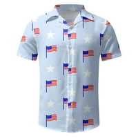 Huachen muškarci Havajske majice Dan neovisnosti Zabava Šareni kratki rukav do majica Tropska kuća na